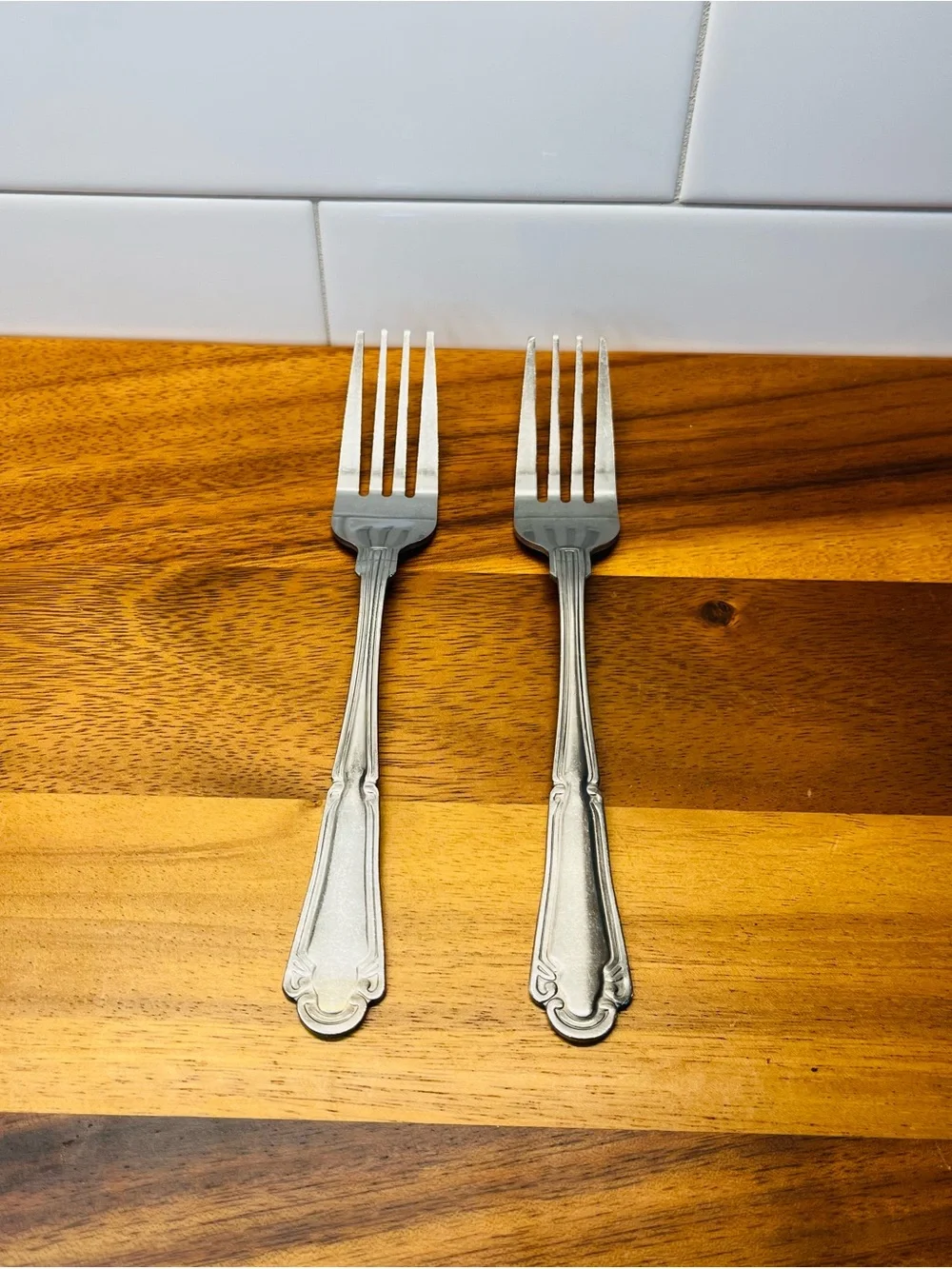Classic Stainless Steel Dinner Forks - Silver (Set of 2)